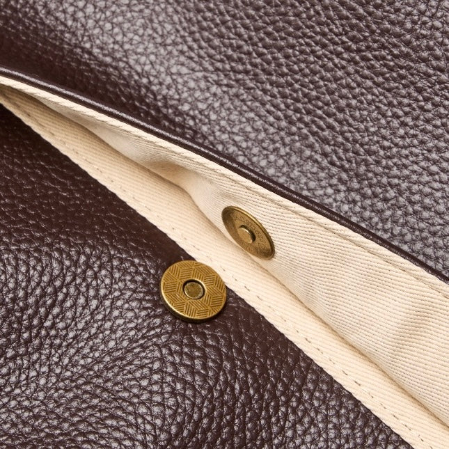 Borsa Tote Minimalista Morbida in Vera Pelle Retro