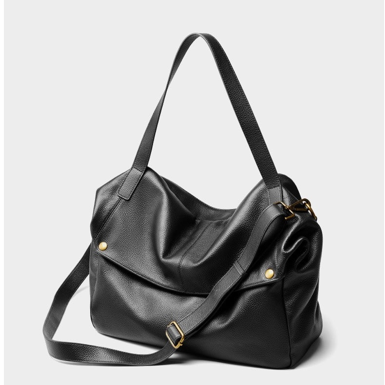 Borsa Tote Minimalista Morbida in Vera Pelle Retro