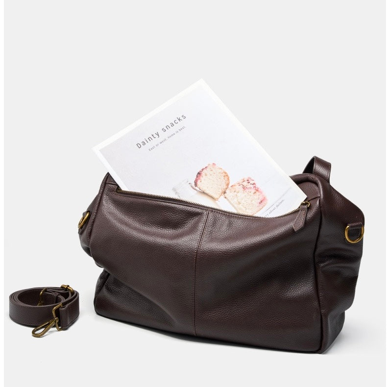Borsa Tote Minimalista Morbida in Vera Pelle Retro