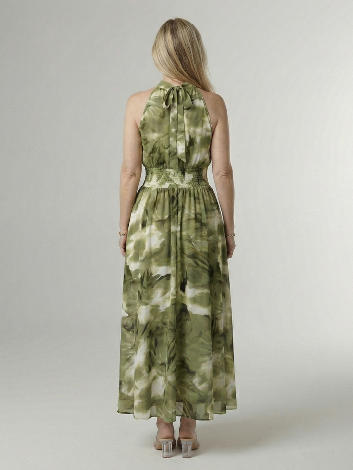 Sylin | Abito Midi con Collo all'Americana e Arricciatura