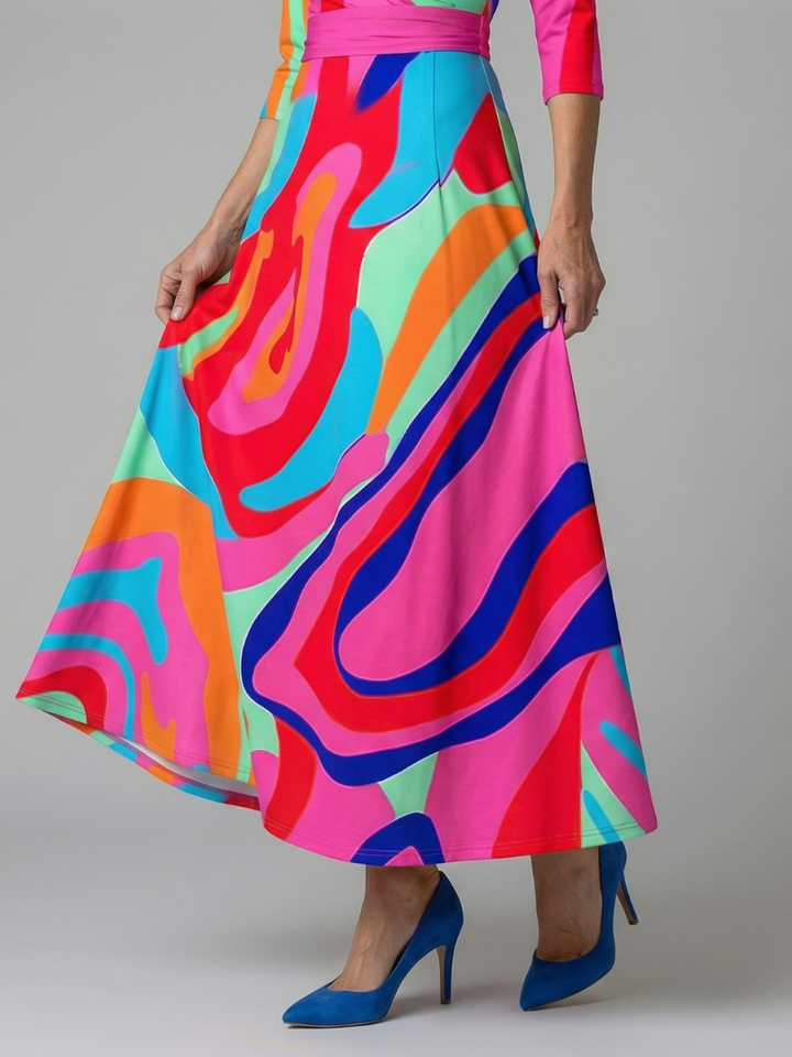 Celine | Vestito Midi con Scollo Incrociato a Portafoglio