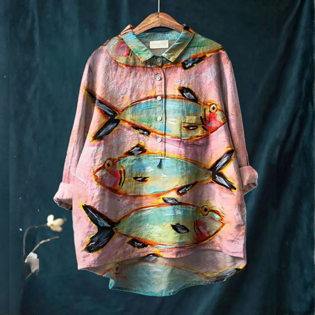 Iris™ | Blusa in Lino Senza Tempo con Stampa