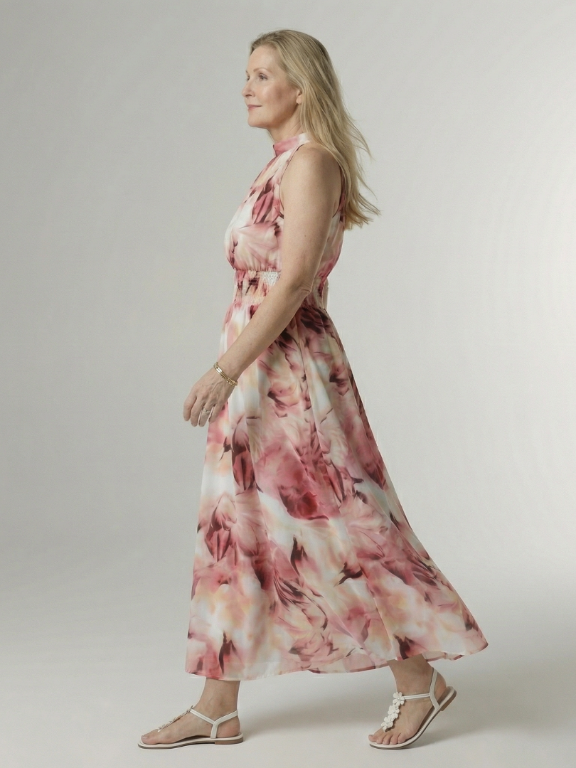 Sylin | Abito Midi con Collo all'Americana e Arricciatura