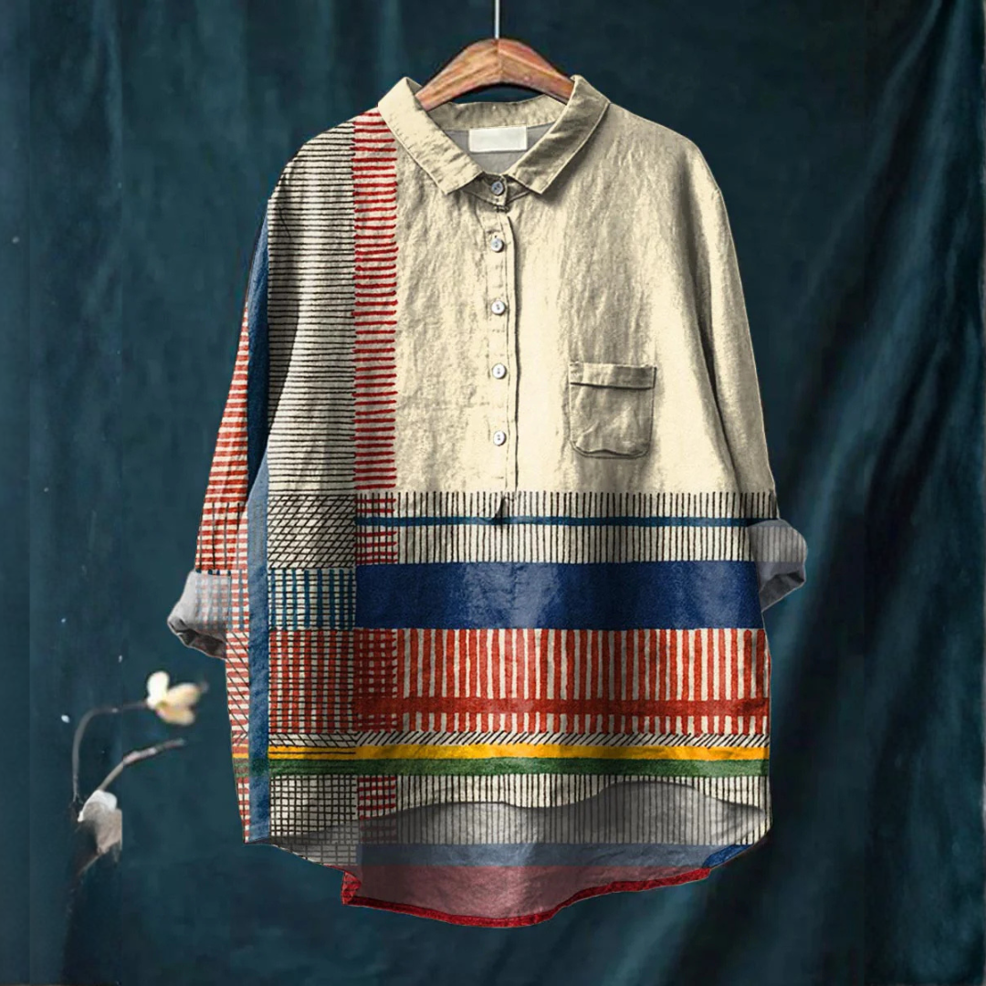 Isolde™ | Blusa in Lino Esclusiva con Stampa