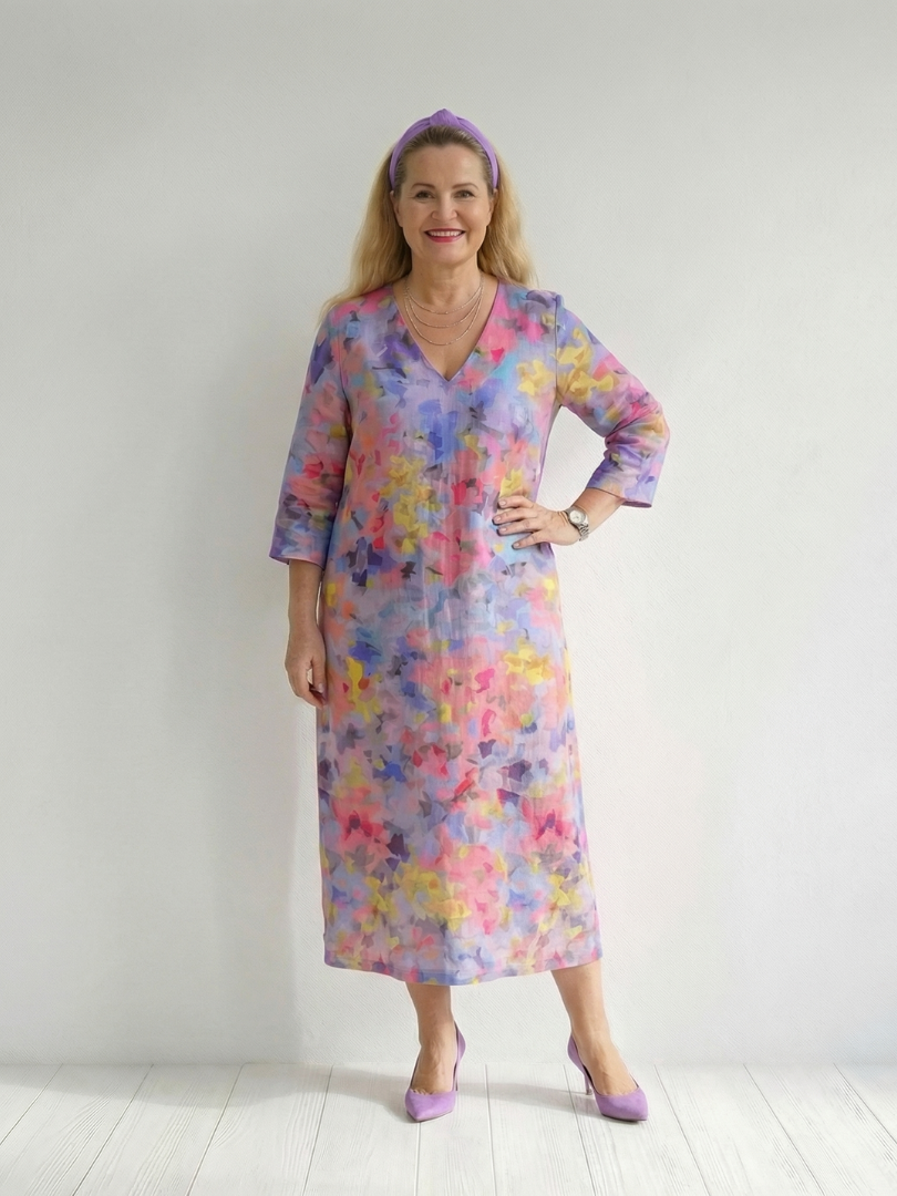 Benson | Vestito Midi a Fiori Astratti