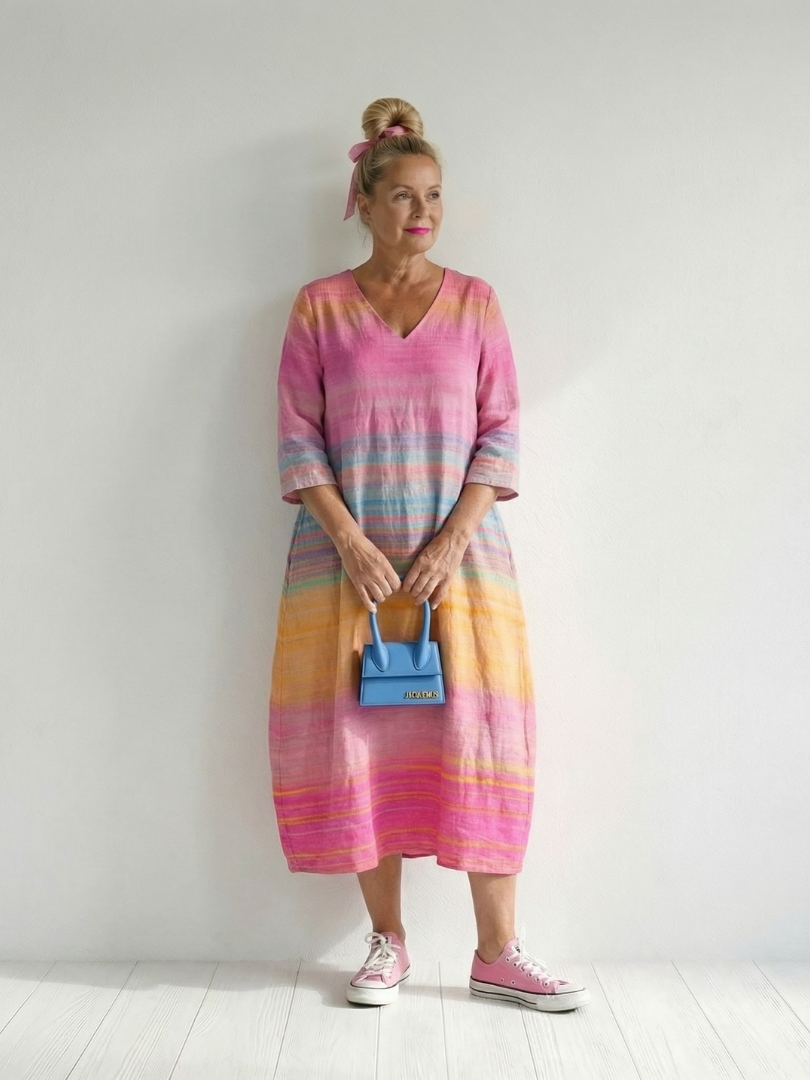 Blake | Abito Midi a Righe Sfumate Comfort