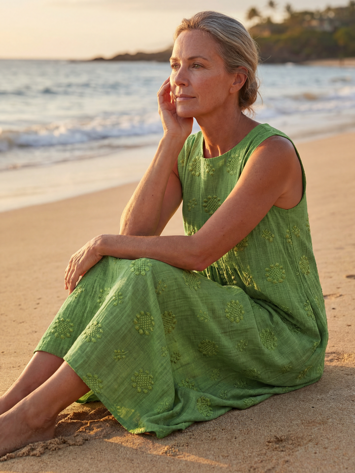 Kapua | Vestito Midi con Texture Giardino