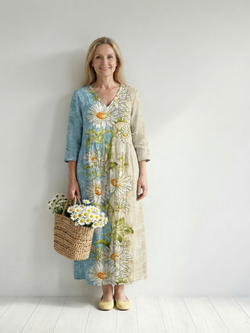 Elliot | Abito Midi Leggero con Margherite