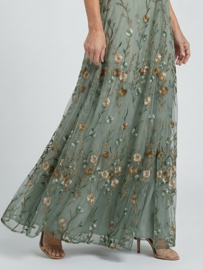 Selora | Abito Maxi Fluente Fiorito con Collo Halter