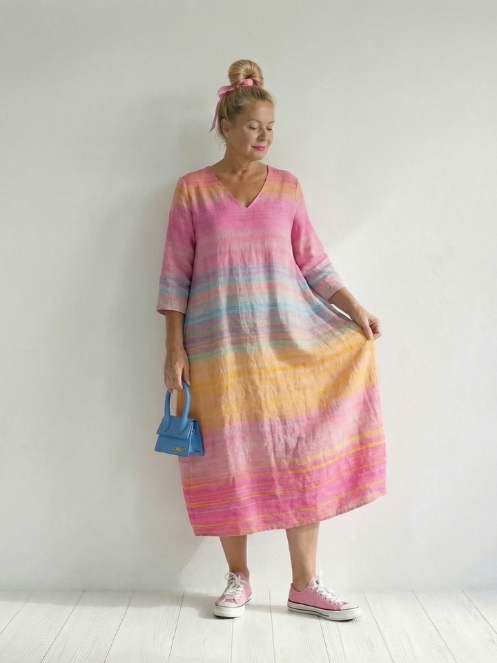 Blake | Abito Midi a Righe Sfumate Comfort