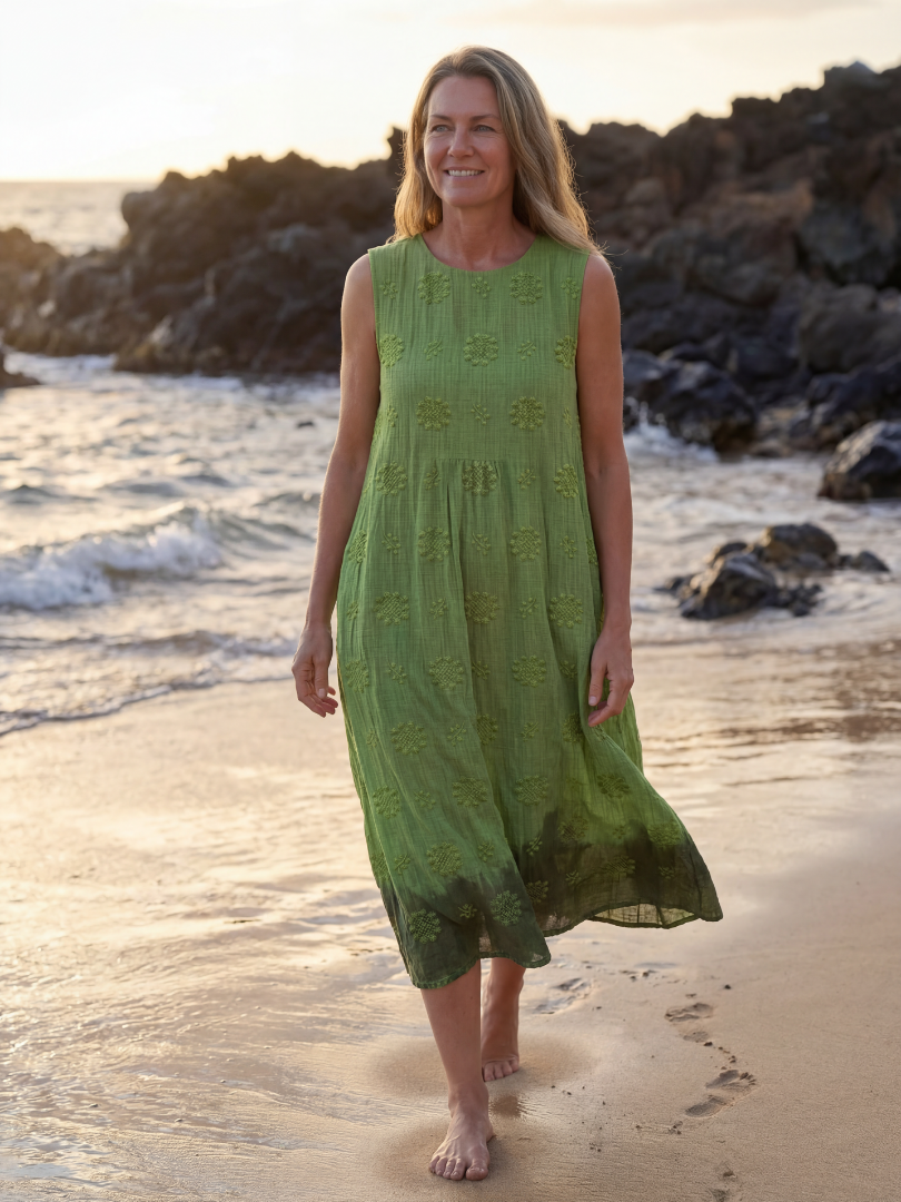 Kapua | Vestito Midi con Texture Giardino