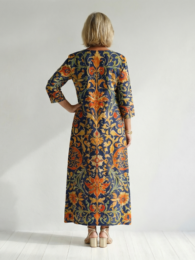 Elise | Abito Midi Floreale Elegante e Pulito