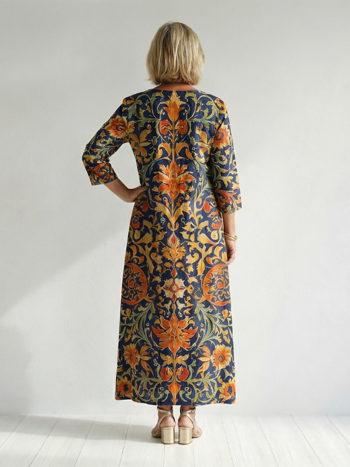 Elise | Abito Midi Floreale Elegante e Pulito