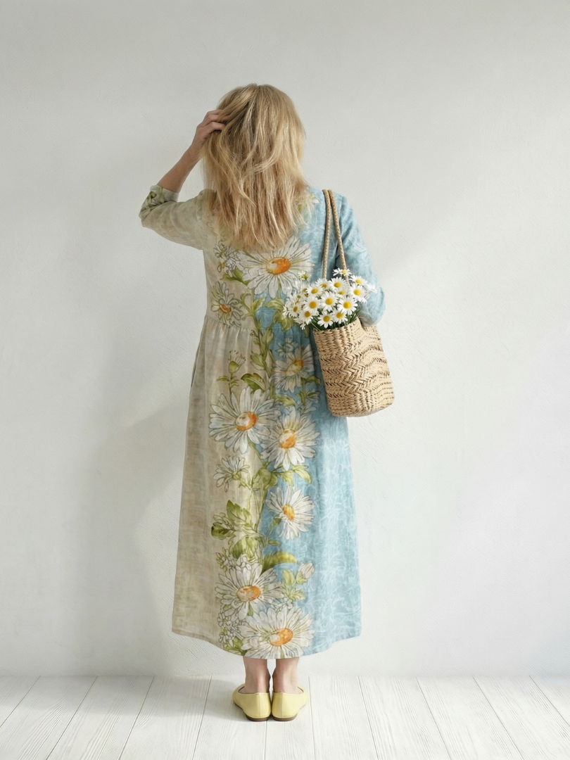 Elliot | Abito Midi Leggero con Margherite