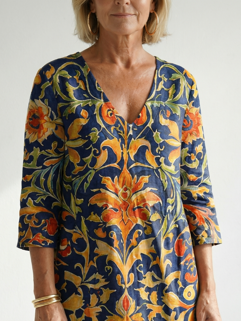 Elise | Abito Midi Floreale Elegante e Pulito