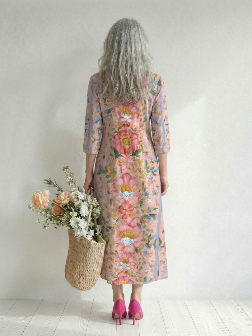 Julien | Abito Midi Floreale dalla Forma Leggera