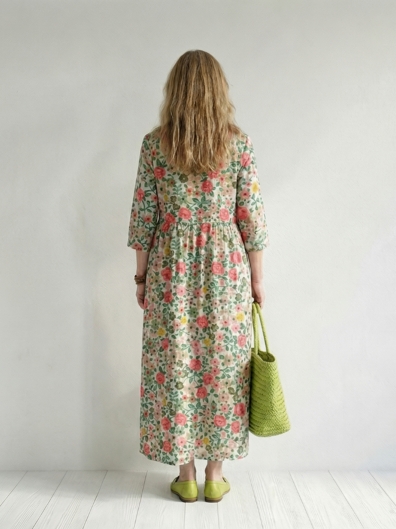 Colin | Abito Midi a Fiori Sparsi