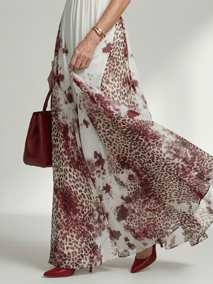Orlune | Abito Maxi Plissettato Bianco