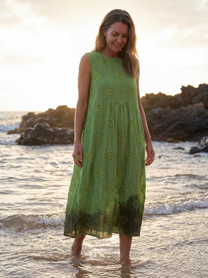 Kapua | Vestito Midi con Texture Giardino