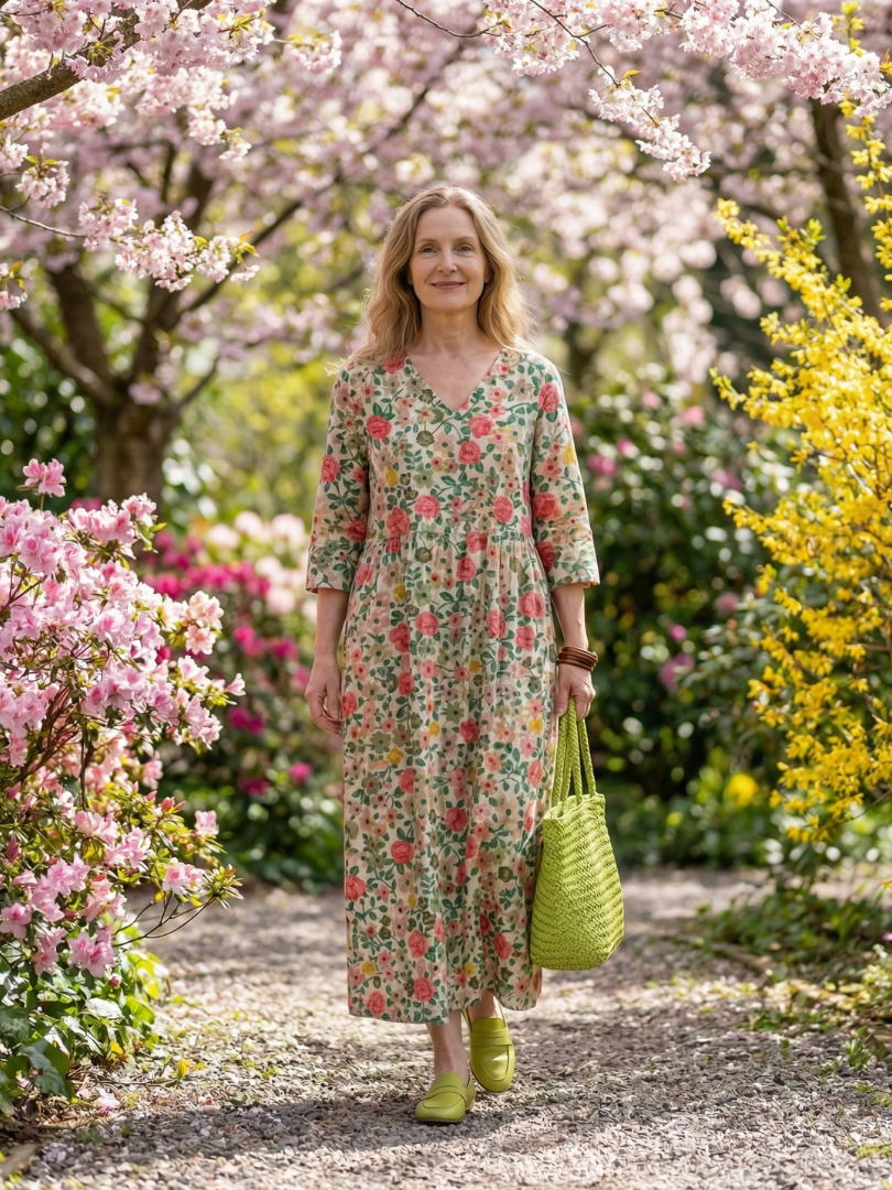Colin | Abito Midi a Fiori Sparsi