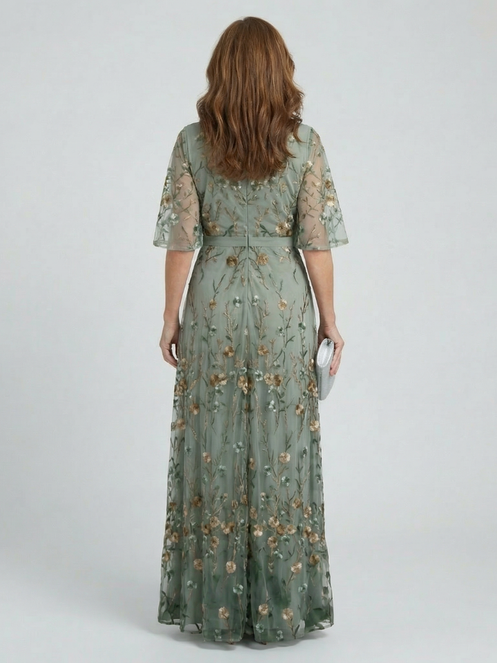 Selora | Abito Maxi Fluente Fiorito con Collo Halter