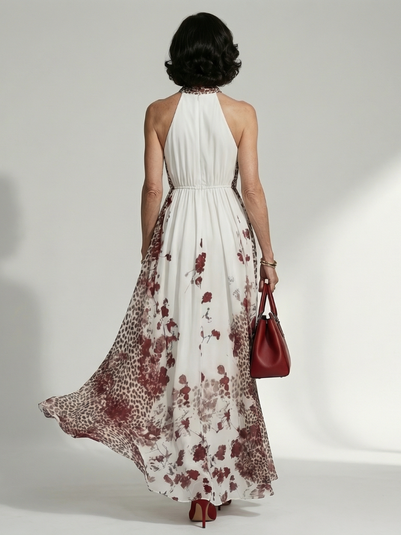 Orlune | Abito Maxi Plissettato Bianco