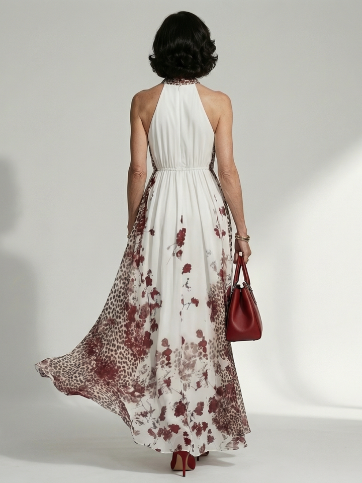 Orlune | Abito Maxi Plissettato Bianco