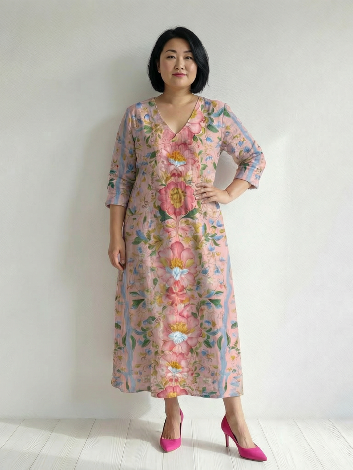 Julien | Abito Midi Floreale dalla Forma Leggera