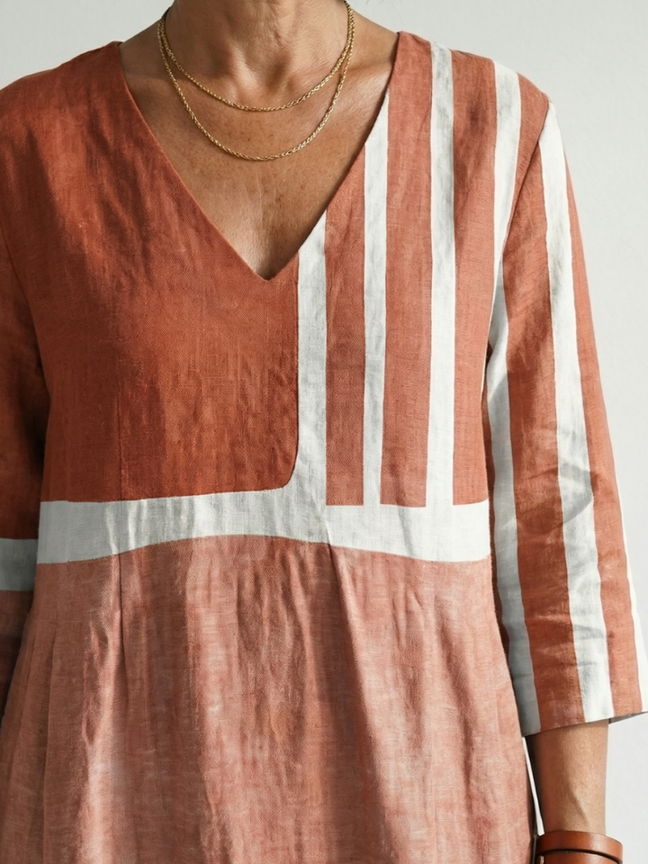 Remy | Abito Midi a Righe Miste Comodo