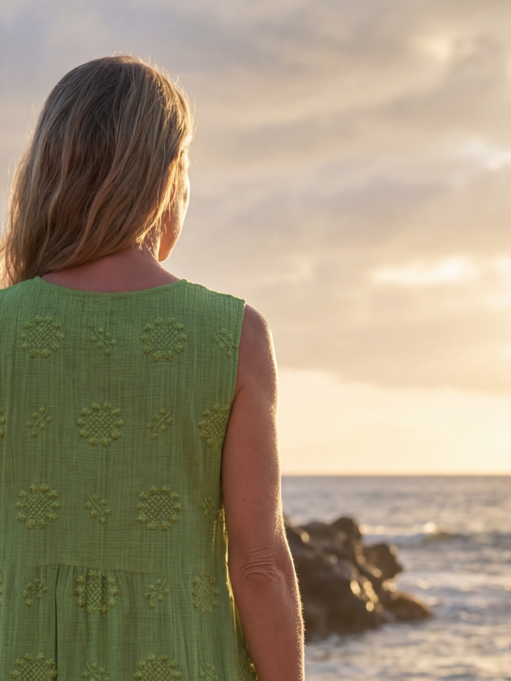 Kapua | Vestito Midi con Texture Giardino