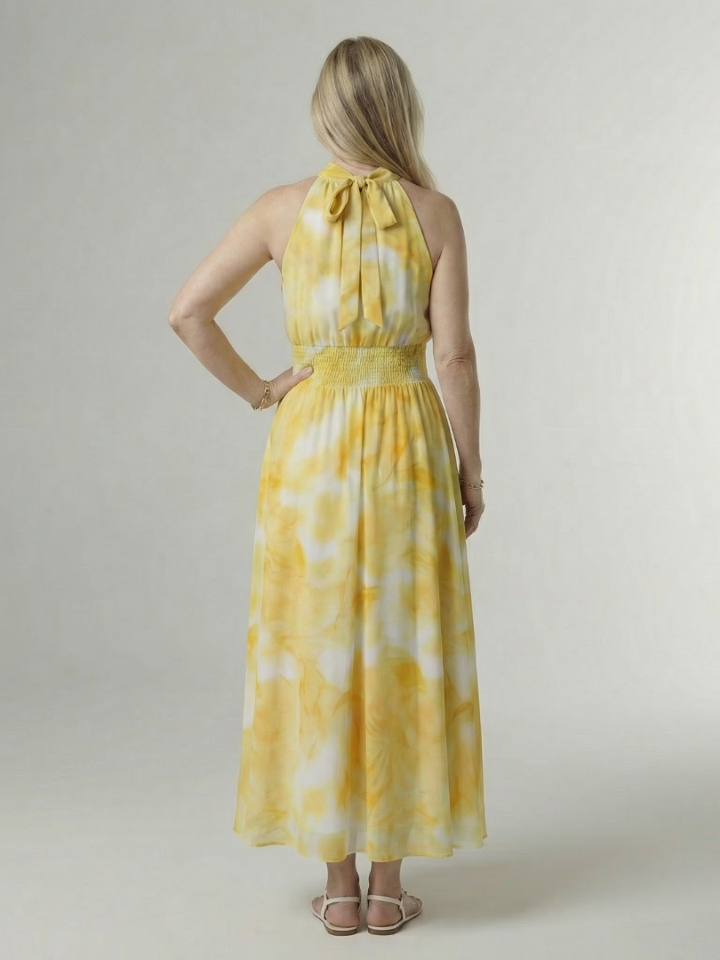 Sylin | Abito Midi con Collo all'Americana e Arricciatura