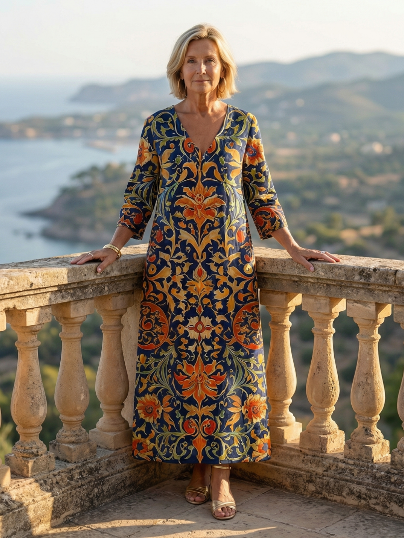 Elise | Abito Midi Floreale Elegante e Pulito