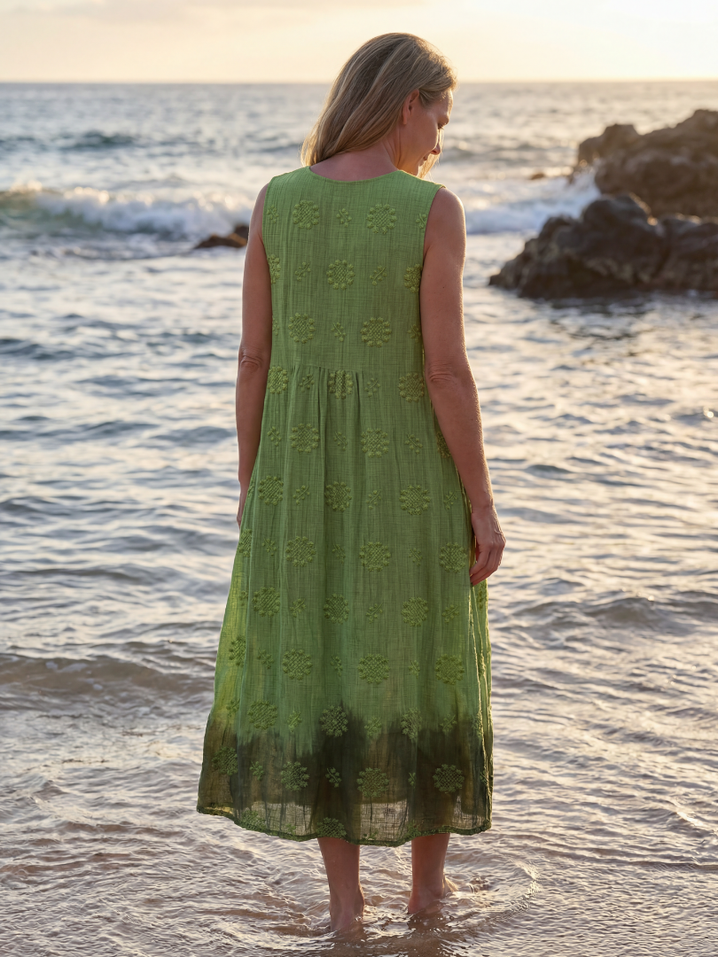 Kapua | Vestito Midi con Texture Giardino