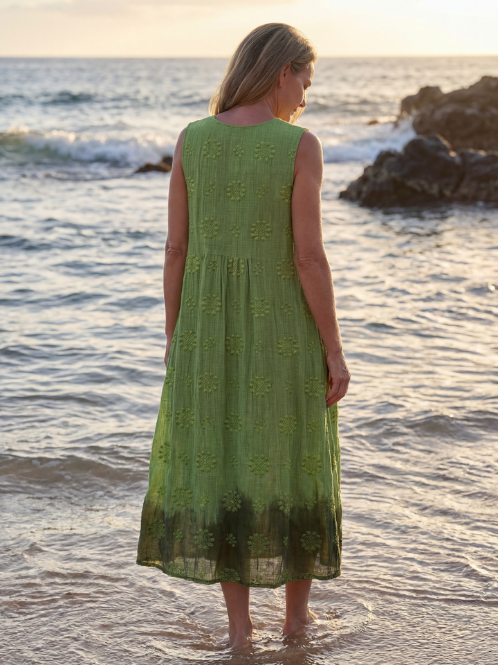 Kapua | Vestito Midi con Texture Giardino