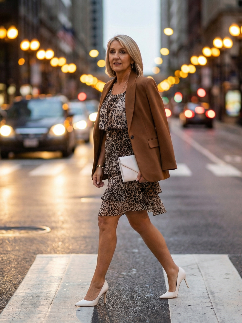 Briar | Abito al Ginocchio con Stampa Animalier