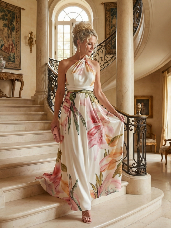 Amiel | Abito Maxi Floreale Leggero