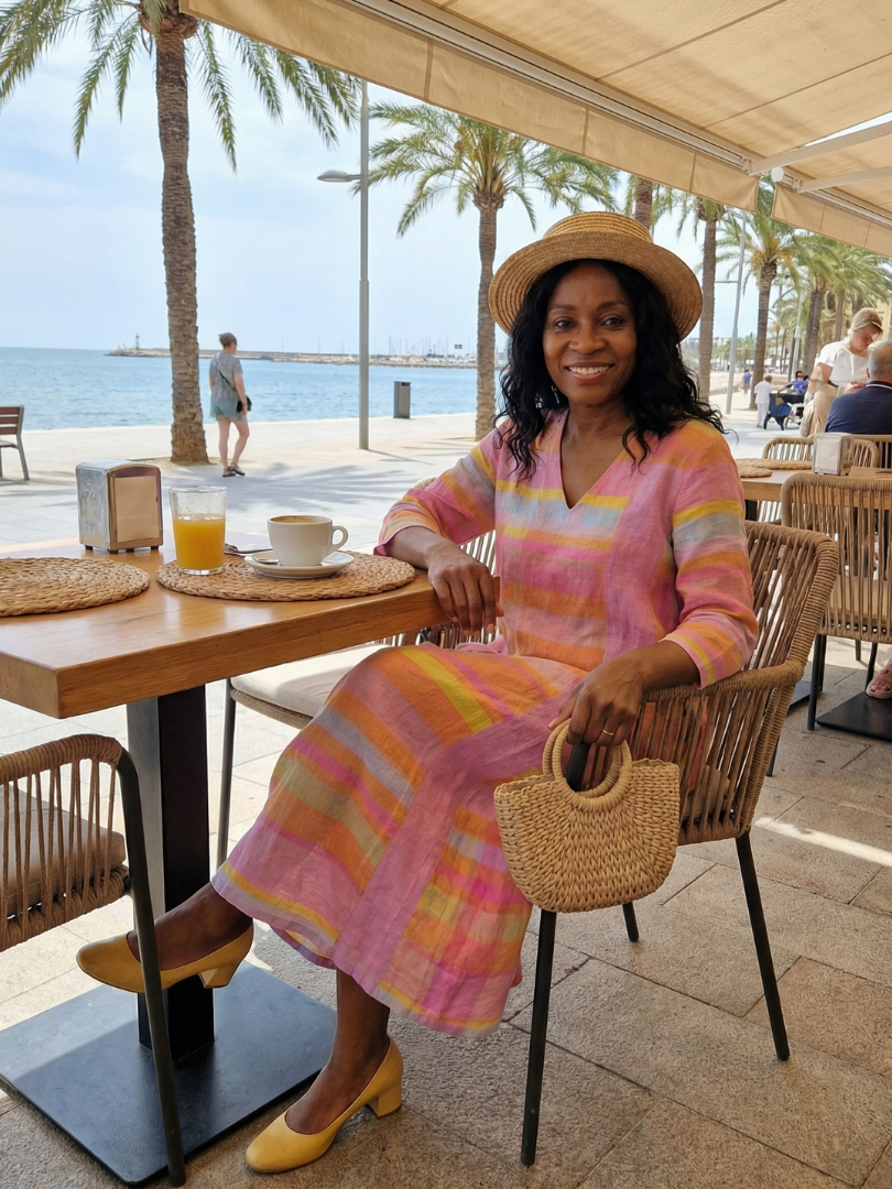 Tessa | Vestito Midi a Righe dal Drappeggio Facile