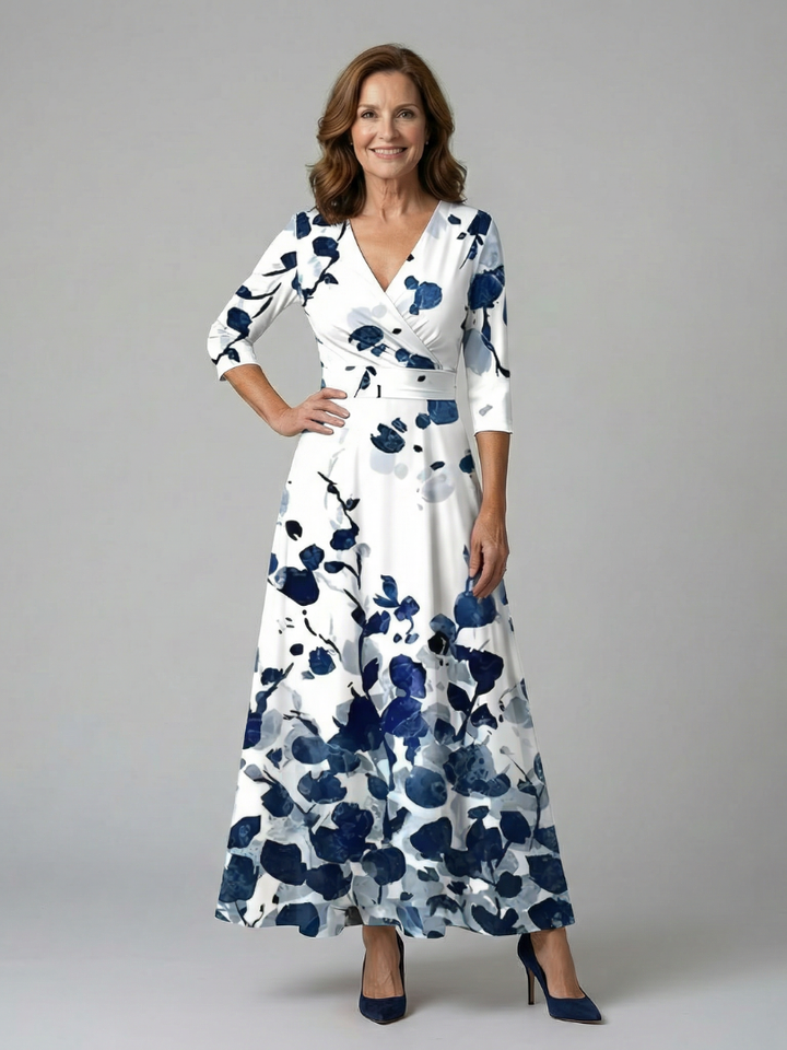Celine | Vestito Midi con Scollo Incrociato a Portafoglio