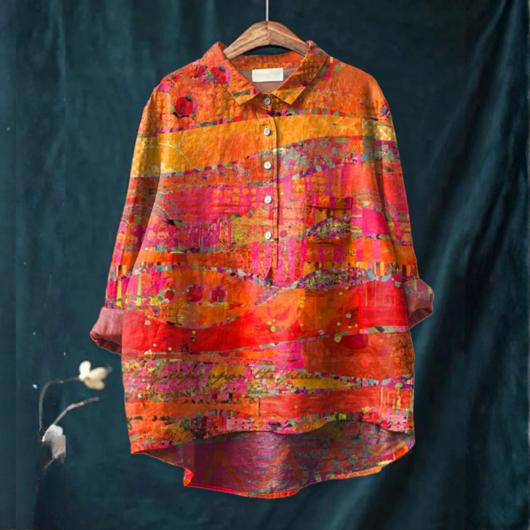 Cosima™ | Camicia in Lino Elegante con Motivo