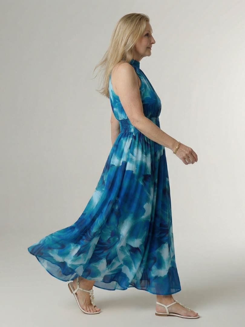 Sylin | Abito Midi con Collo all'Americana e Arricciatura