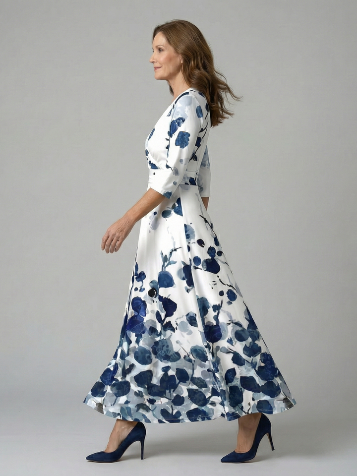 Celine | Vestito Midi con Scollo Incrociato a Portafoglio