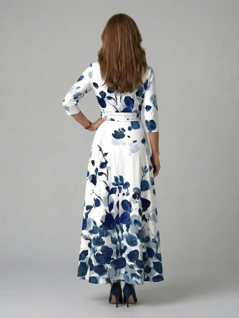 Celine | Vestito Midi con Scollo Incrociato a Portafoglio