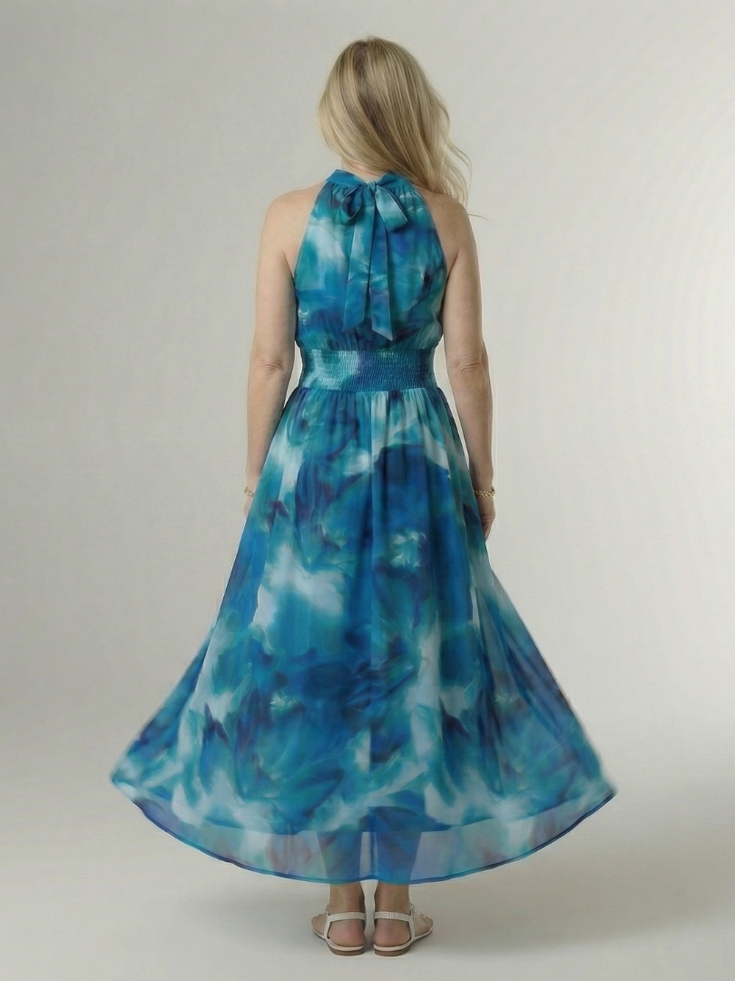 Sylin | Abito Midi con Collo all'Americana e Arricciatura