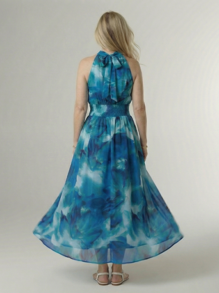 Sylin | Abito Midi con Collo all'Americana e Arricciatura