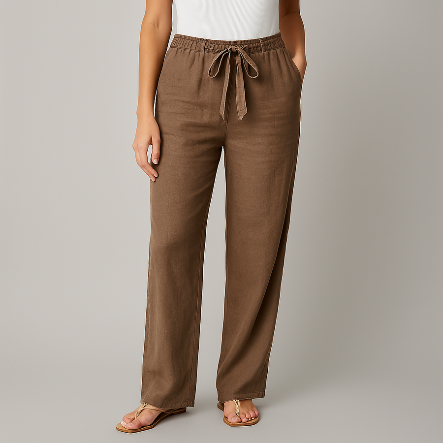 Jane | Pantaloni Eleganti in Lino con Vita Regolabile