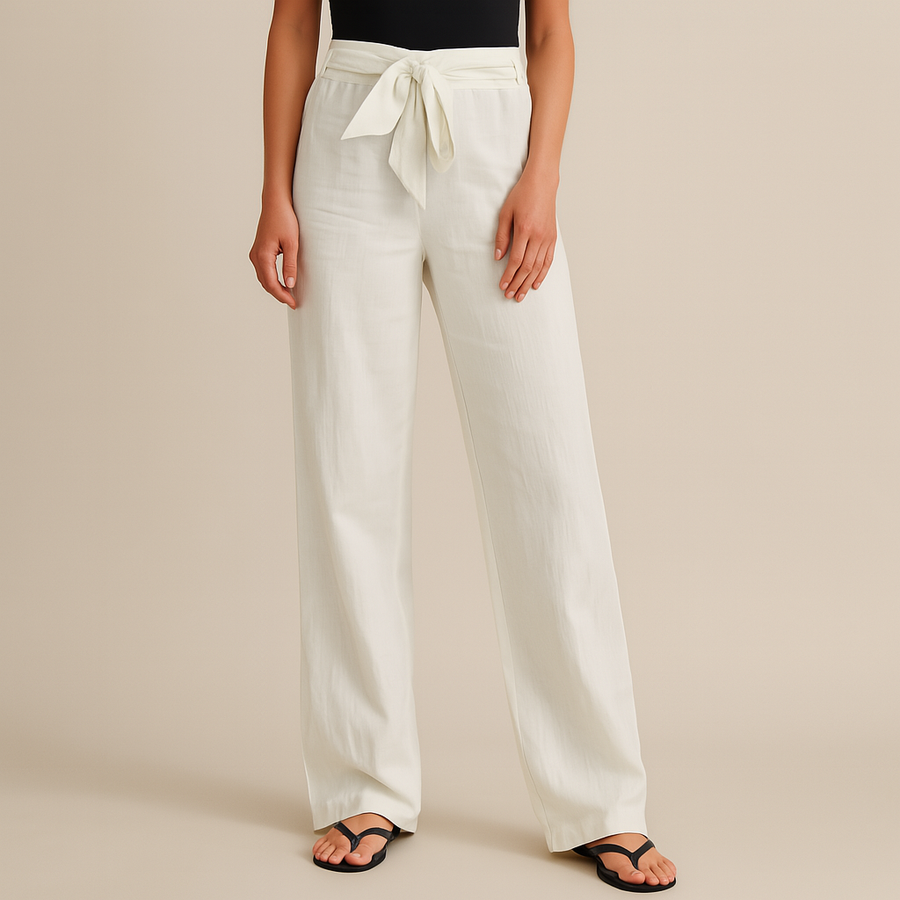 Jane | Pantaloni Eleganti in Lino con Vita Regolabile