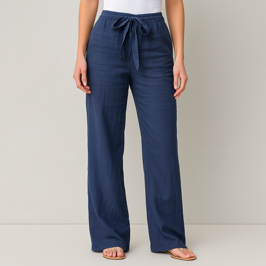 Jane | Pantaloni Eleganti in Lino con Vita Regolabile