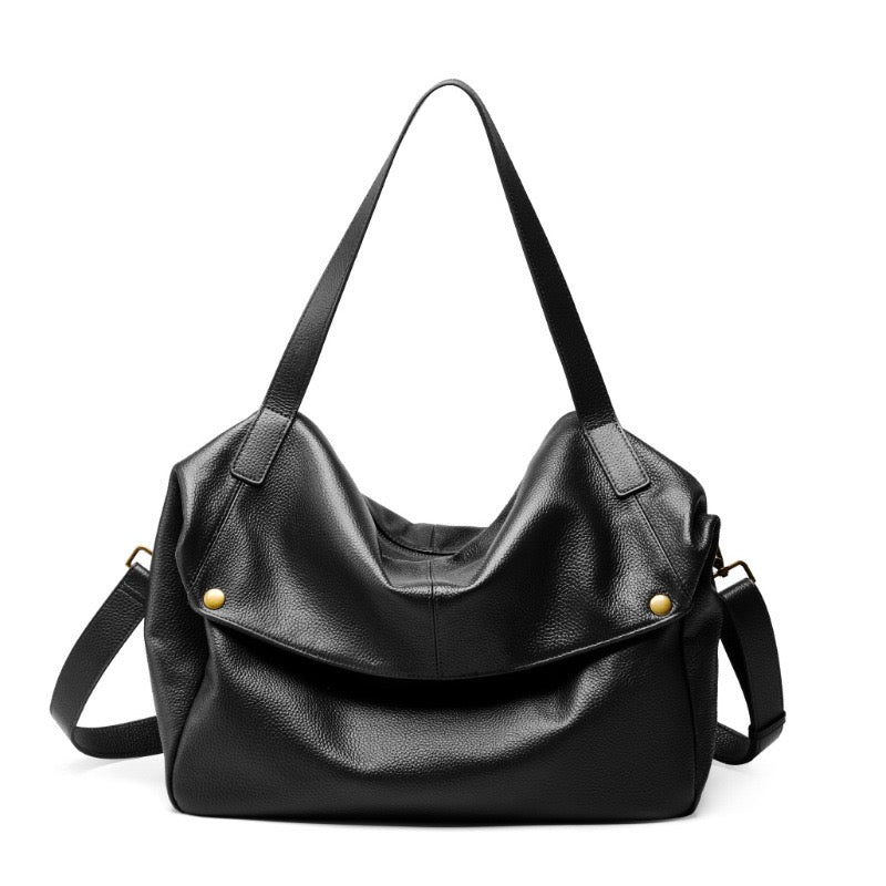 Borsa Tote Minimalista Morbida in Vera Pelle Retro