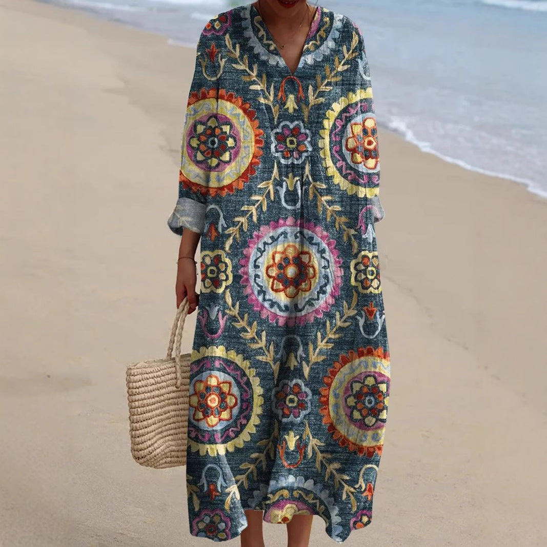 Soraya | Abito Bohemien con Stampa Etnica