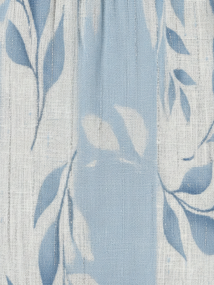 Solene | Abito Midi Senza Maniche con Motivo Foglie Blu